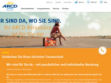 Screenshot der Domain arcd-reisebuero.de