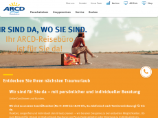 Screenshot der Domain arcdreisebuero.de