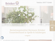 Screenshot der Domain bestattungen-brinker.de