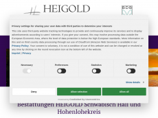 Screenshot der Domain bestattungen-heigold.de