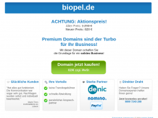 Screenshot der Domain biopel.de