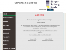 Screenshot der Domain buergerstiftung-korb.de