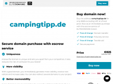 Screenshot der Domain campingtipp.de