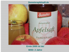 Screenshot der Domain demeterapfelsaft.de