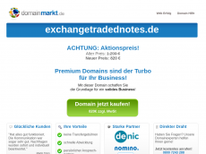 Screenshot der Domain exchangetradednotes.de