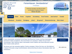 Screenshot der Domain ferienhaeuser-nordseebrise.de