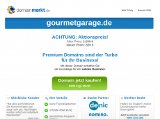Screenshot der Domain gourmetgarage.de