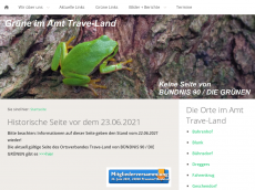 Screenshot der Domain gruene-trave-land.de