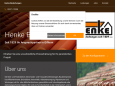 Screenshot der Domain henke-bedachungen.de