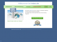 Screenshot der Domain indacs.de