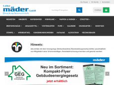 Screenshot der Domain maeder-drucksachen.de