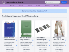 Screenshot der Domain merchandising-shop.de