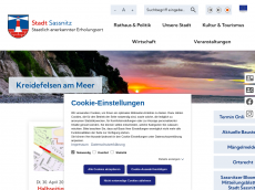 Screenshot der Domain sassnitz.de
