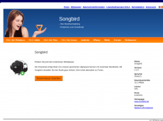 Screenshot der Domain songbird.de