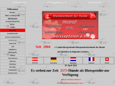 Screenshot der Domain weissepfoten.de